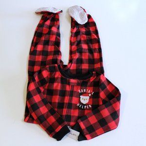 Carter's Boy's Footie Pajama Sleeper Size 4T Santa Christmas Red Buffalo